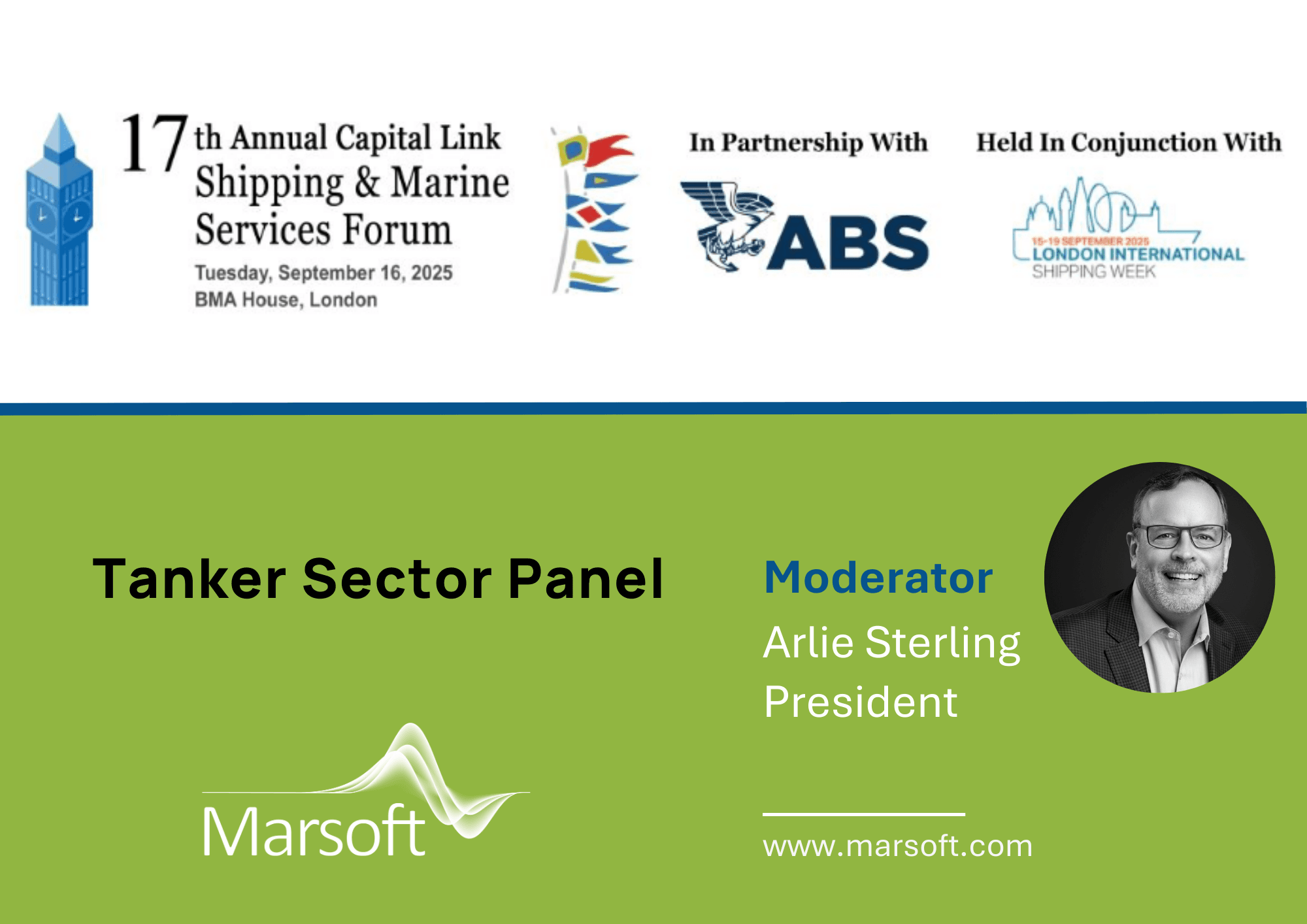 Arlie Sterling to moderate Tanker Panel at 17th Annual Capital Link Shipping & Marine Services Forum